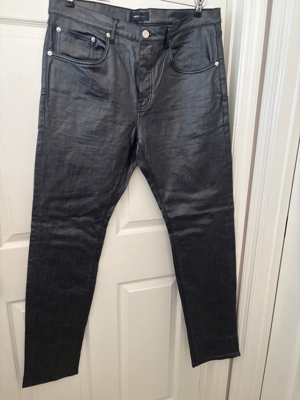 Men's Black Coated Jeans